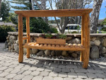 Solid Wood Sofa Entry Table with Open Log Shelf