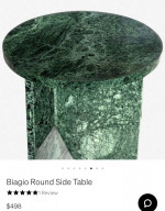 Green marble side table