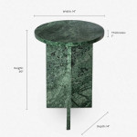Green marble side table