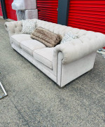 Chesterfield sofa and glass coffee table set