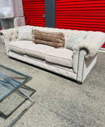 Chesterfield sofa and glass coffee table set