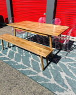 Mid century modern dining table & bench (no chairs incl)