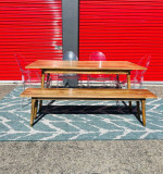 Mid century modern dining table & bench (no chairs incl)