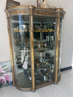 16p Italian Versace insprd gold Dining TabLe Vitrine Living Room Set