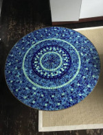 Large Mosaic Coffee Table. Handmade.  42.5” diameter.  Table or mantelpiece.