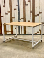 Modern table on casters