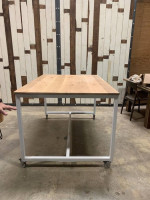 Modern table on casters