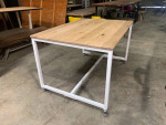 Modern table on casters