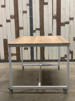 Modern table on casters
