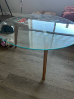 Glass mid century coffee table