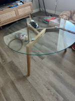 Glass mid century coffee table