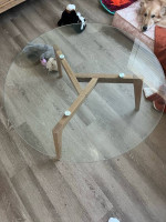 Glass mid century coffee table