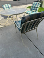 MCM Outdoor Patio Table and Four Chairs With Cushions