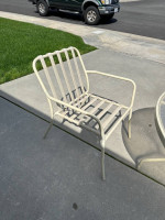 MCM Outdoor Patio Table and Four Chairs With Cushions