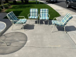 MCM Outdoor Patio Table and Four Chairs With Cushions