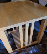 Real wood twin bed frame and side table