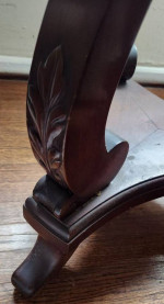 Antique Mahogany Scalloped Wood Side or End Table