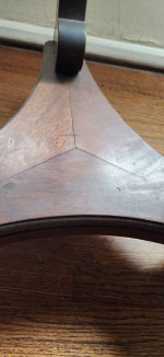 Antique Mahogany Scalloped Wood Side or End Table