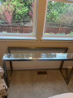Ethan Allen glass and metal side/sofa table