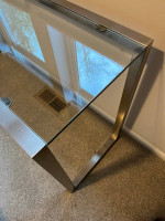 Ethan Allen glass and metal side/sofa table