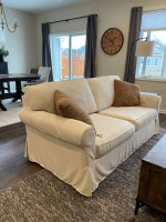 Pottery Barn slipcover sofa and chair