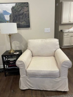 Pottery Barn slipcover sofa and chair