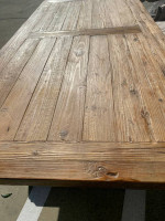 French Country, Weathered Wood Trestle Dining Table