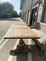 French Country, Weathered Wood Trestle Dining Table