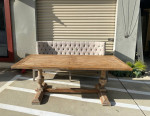 French Country, Weathered Wood Trestle Dining Table
