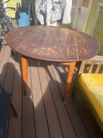 Antique Round Drop Leaf Table