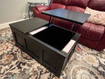 Lift top coffee table with storage