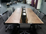 Walnut slab conference table