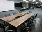 Walnut slab conference table