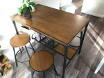 Dining table and stools