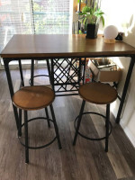 Dining table and stools