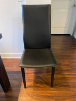 Modern dining table, 6 chairs, 2 leaves