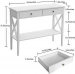 Console Table with Drawers, Narrow Wood Accent Sofa Table Entryway Table with St