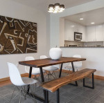 Modern walnut conference table dining table
