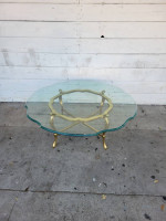 Hollywood Regency Brass and Glass Coffee Table