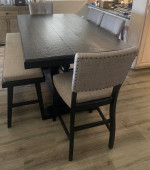 Holland house table, chairs and bench