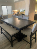 Holland house table, chairs and bench
