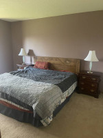 King Bed set with 2 night stands and 2 table lamps