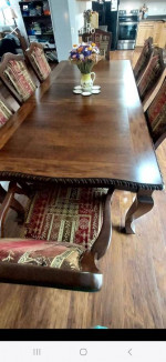 Solid Wood Dining Room Table/8 Chairs