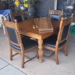 Oak table and 4 chairs