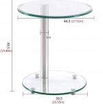 Modern tempered glass and steel end/side table