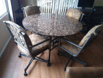 Granite top table and chairs