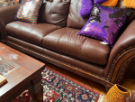 Sofa, loveseat, chair, 50 inch TV and free 2 table lamps