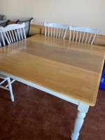 Farmhouse kitchen table with 8 chairs
