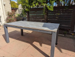 Teak patio outdoor dining table from terra. ventana/merced