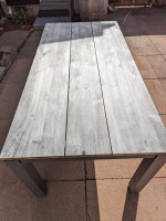 Teak patio outdoor dining table from terra. ventana/merced